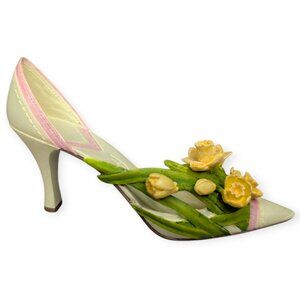 2004 Just the Right Shoe by Raine Daffodil Hope Breast Cancer Awareness Pink